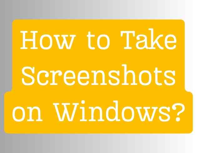 screenshots on windows